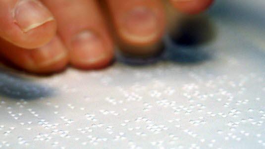 Punktskrift. Foto: Colourbox